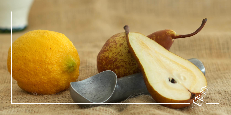 birnen karamellisiert mit baumnussglace