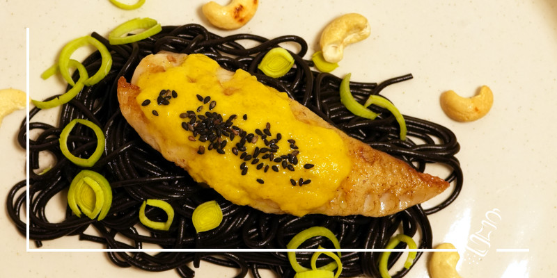 rotbarsch an lauch currysauce