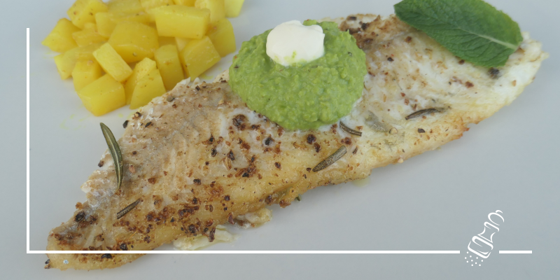 zanderfilet mit erbsenpuree