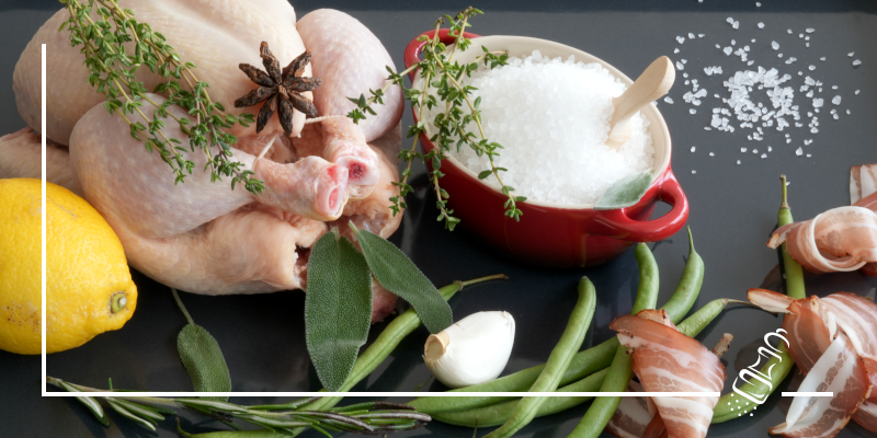 huhn in kraeuter salzkruste