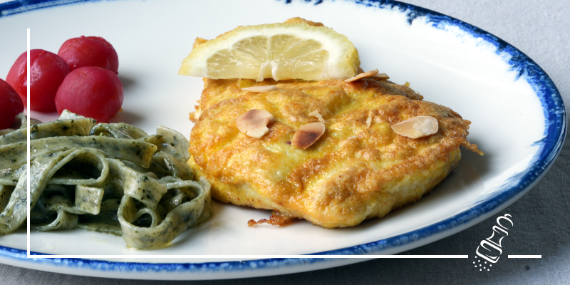 poulet piccata an zitrone mit baerlauchnudeln