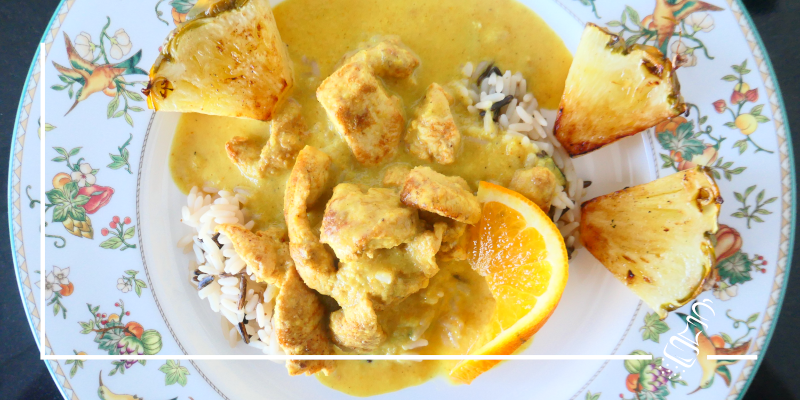 pouletgeschnetzeltes an currysauce