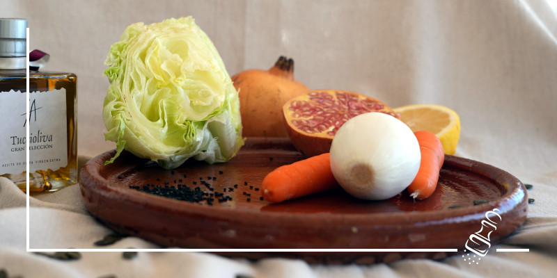 eisbergsalat mit granatapfel