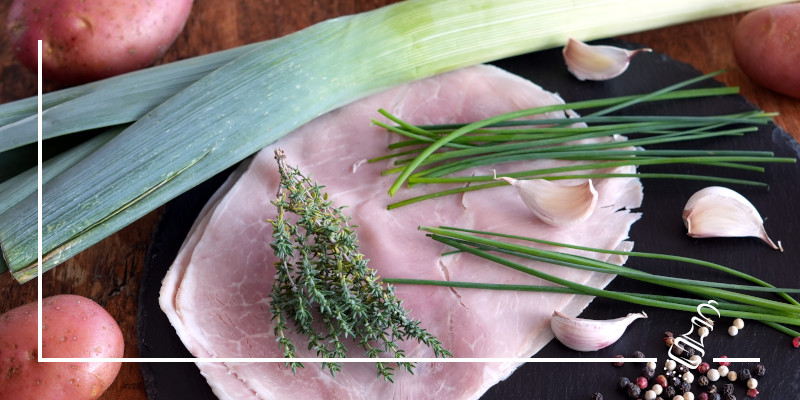 kartoffel-lauchgratin mit schinken