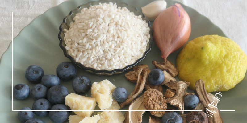 risotto mit steinpilzen und heidelbeeren